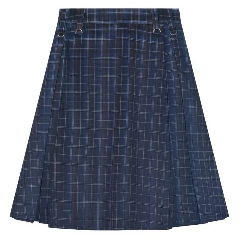 Jupe Écossaise Longue Tartan Bleu Et Noir