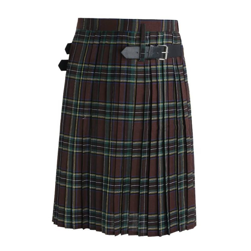 Kilt Écossais Punk Marron Et Vert