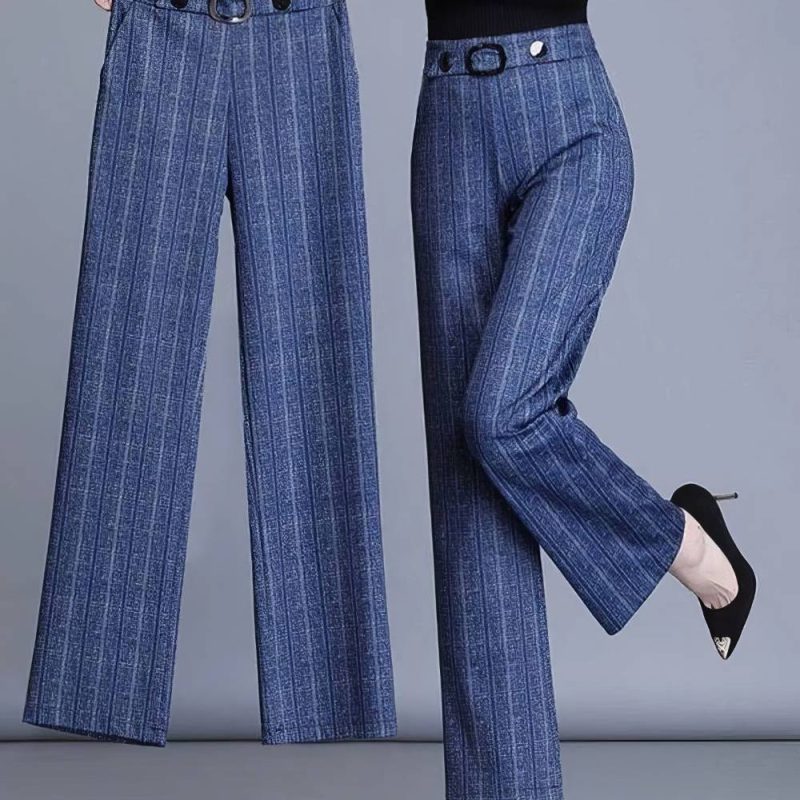 Pantalon Écossais Femme Professionnel Bleu