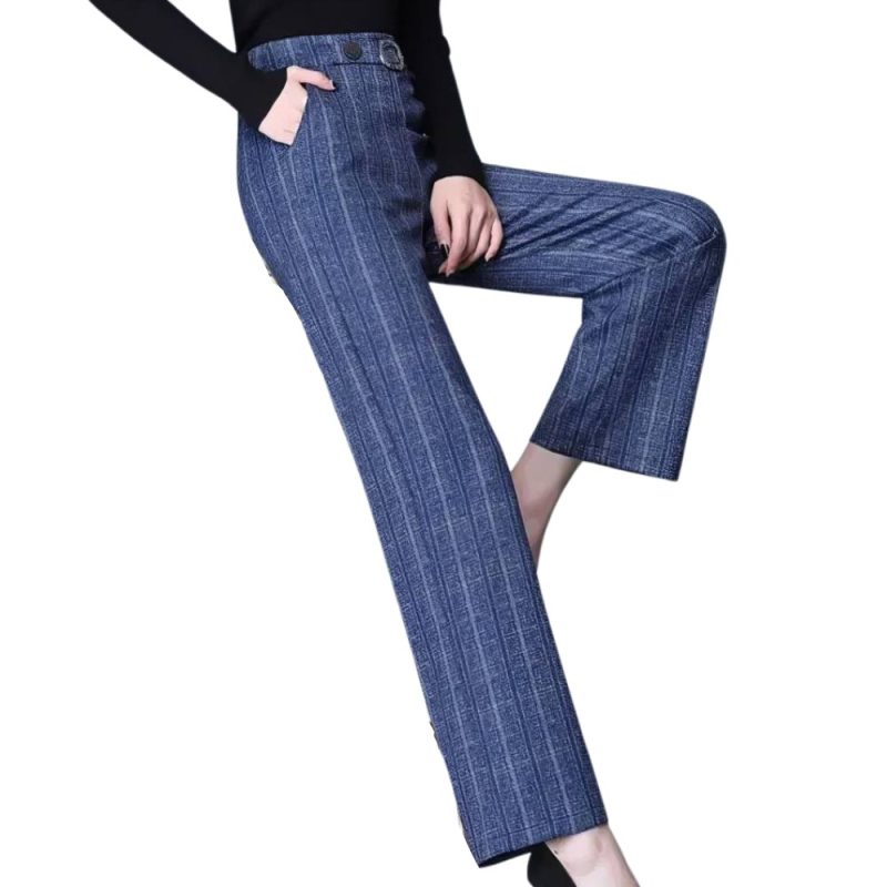 Pantalon Écossais Femme Professionnel Bleu