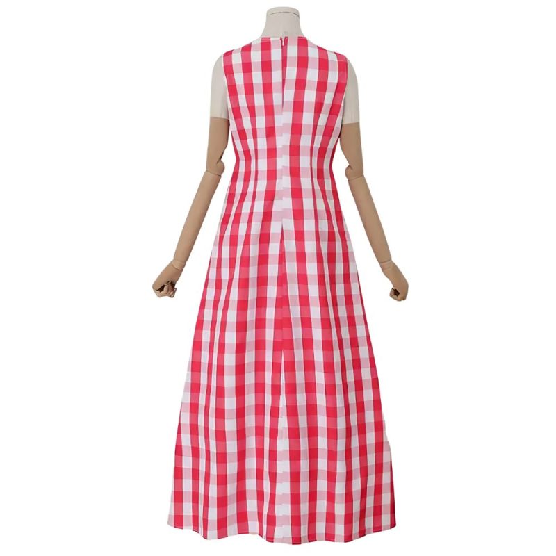 Robe Longue Écossaise Vintage À Carreaux Rouge Et Blanc